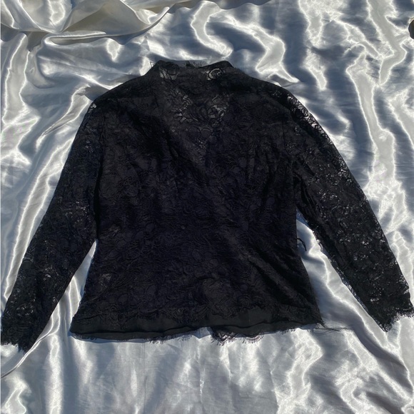 Js collection lace black overlay shirt size US 10 - Picture 9 of 9